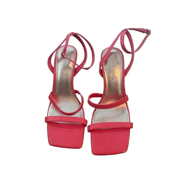 Marc Fisher Deric Pink Open Toe Ankle Strap Heels Size 8M - Picture 1 of 6